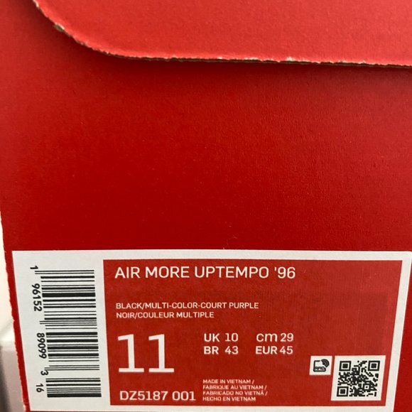 Nike Air Uptempo 96 Black Court Purple Men's shoes - Picture 6 of 10